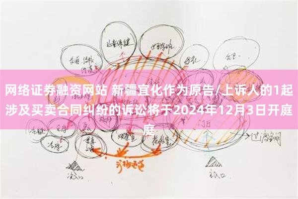 网络证劵融资网站 新疆宜化作为原告/上诉人的1起涉及买卖合同纠纷的诉讼将于2024年12月3日开庭
