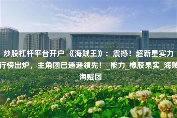 炒股杠杆平台开户 《海贼王》：震撼！超新星实力排行榜出炉，主角团已遥遥领先！_能力_橡胶果实_海贼团
