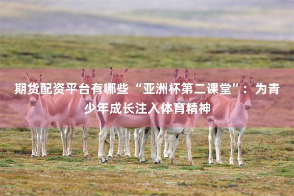期货配资平台有哪些 “亚洲杯第二课堂”：为青少年成长注入体育精神